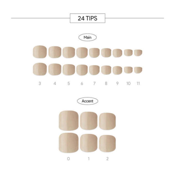  Magic Press Nails (Pedi) - MDR1296P Cream Beige