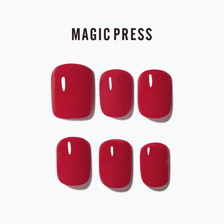 Magic Press Nails (Mani)  - MDR3P032SS Red Pop  (Short)