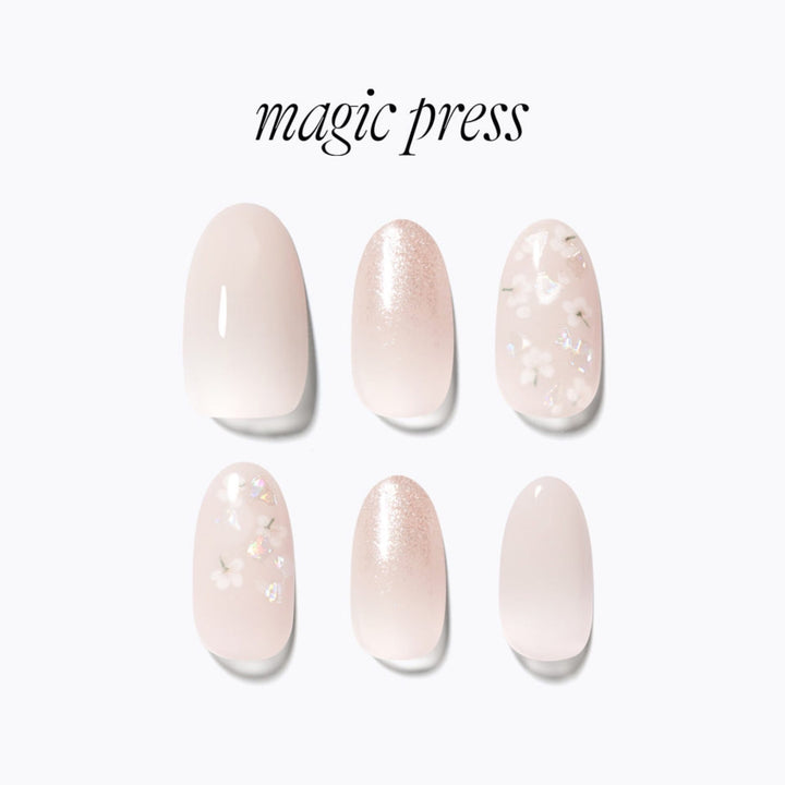 New Magic Press Nails (Mani)  - MDR4P024AL White Floral