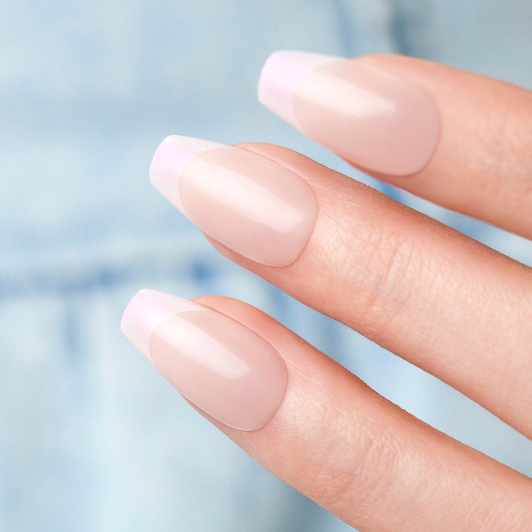 French Tip Nails with Sheer Pearl Glaze