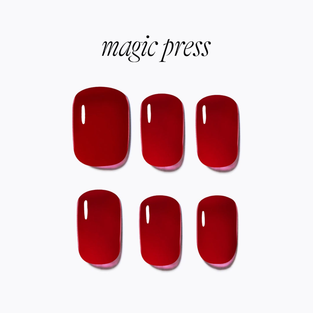 New Magic Press Nails (Mani)  - MDR3F058RR_NP  Burgundy (Regular Round)