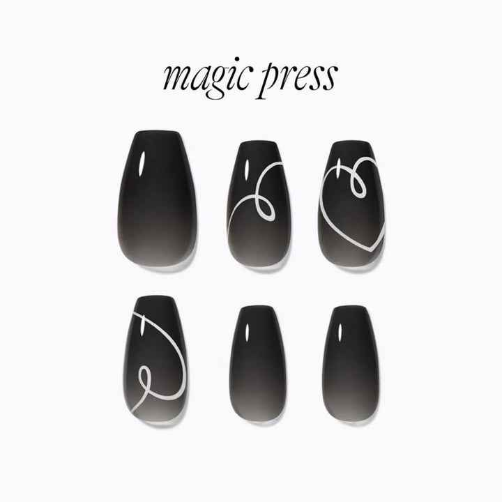 New Magic Press Nails (Mani)  -MDR4P018CF Drawing Heart