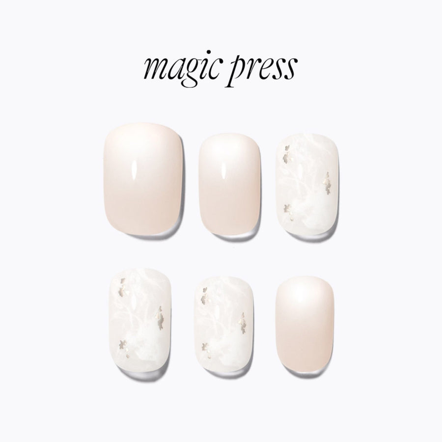 New Magic Press Nails (Mani)  - MDR4P007RR White Marble