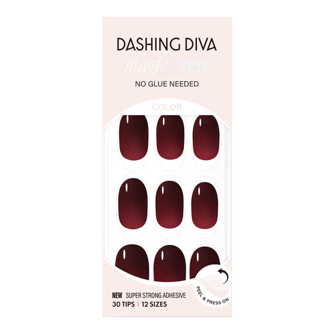 New Magic Press Nails (Mani)  - Classic Burgundy (Oval)
