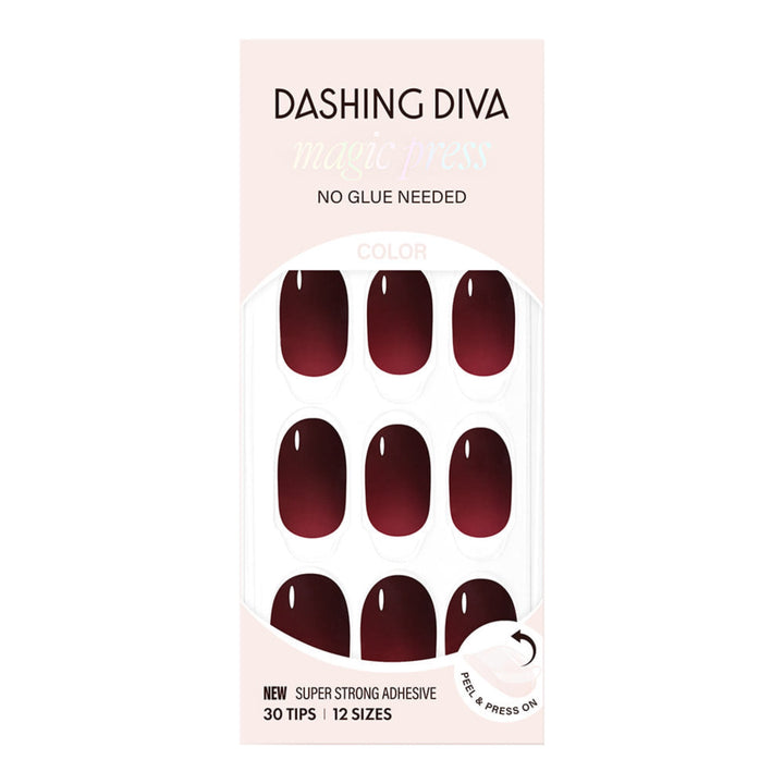 New Magic Press Nails (Mani)  - Classic Burgundy (Oval)