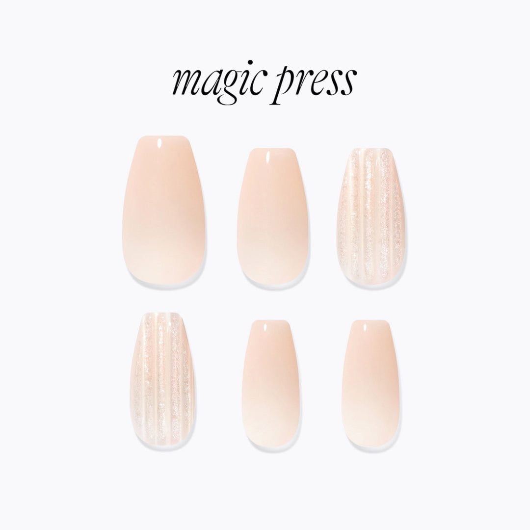 New Magic Press Nails (Mani)  - Glass Beige