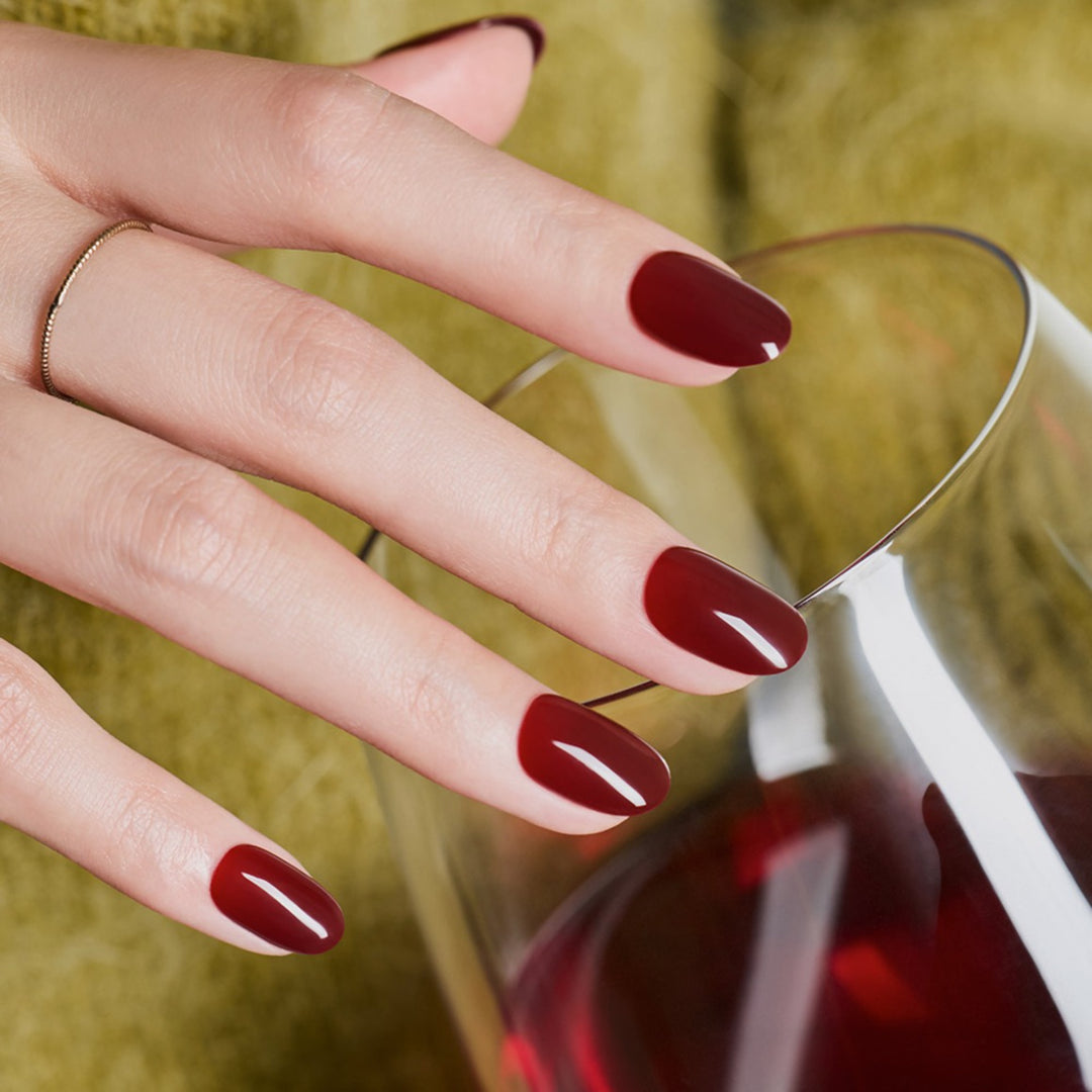 New Magic Press Nails (Mani)  - Classic Burgundy (Oval)