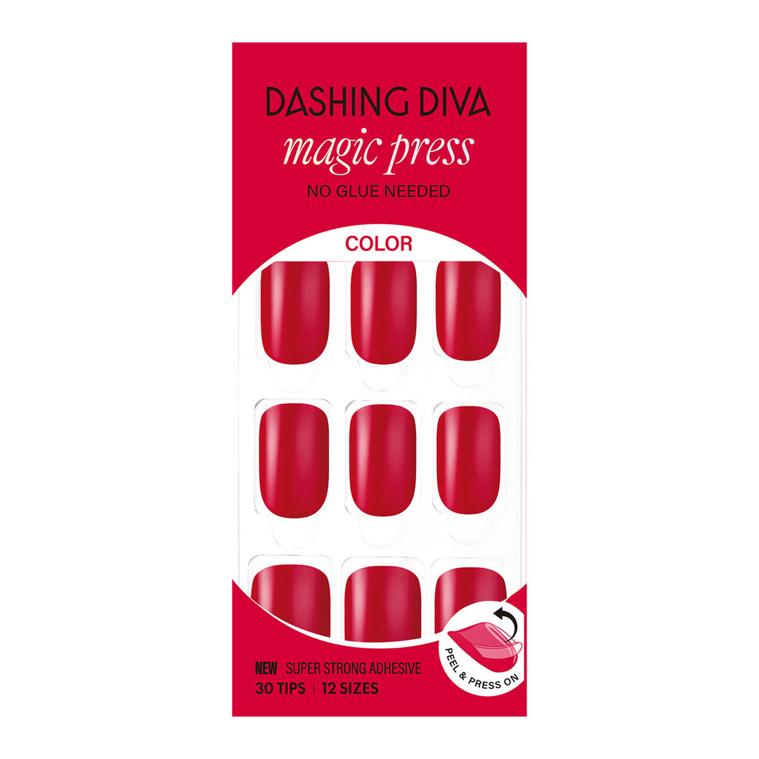 New Magic Press Nails (Mani)  - Red Pop (Regular Round)